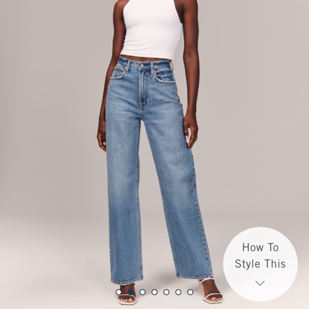 abercrombie & fitch 90s high rise wide leg jeans